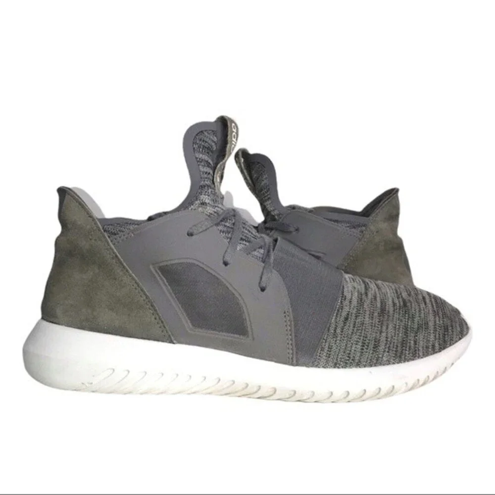 Adidas Originals Tubular Defiant Gray Marl Knit Suede Womens Sneakers Size 9